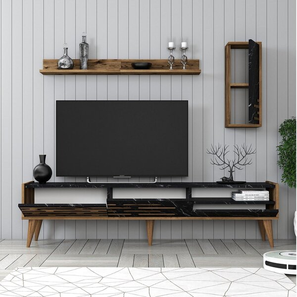 Mobilier living Tonase (nuc + negru + marmură). 1095655