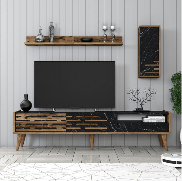 Mobilier living Tonase (nuc + negru + marmură). 1095655