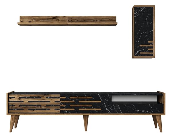 Mobilier living Tonase (nuc + negru + marmură). 1095655