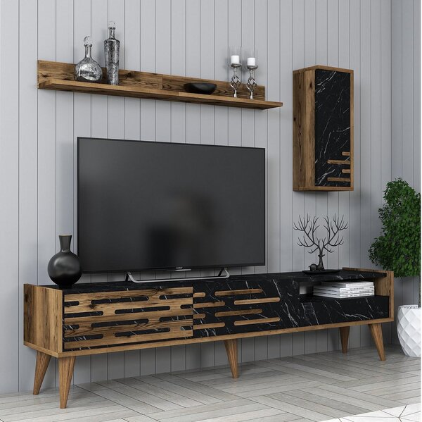 Mobilier living Tonase (nuc + negru + marmură). 1095655