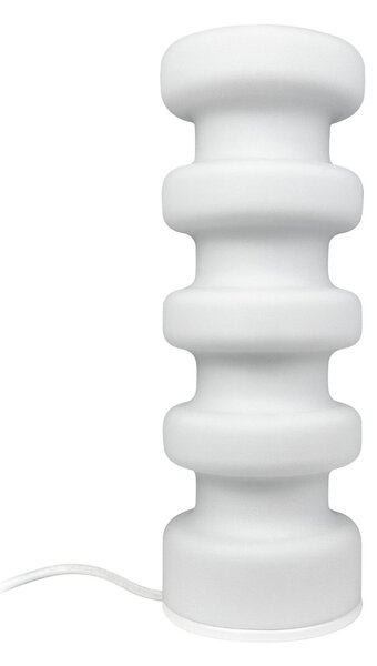 Dyberg Larsen Luna lampă de masă, alb, înălțime 33 cm, sticlă, Alb, Camera de zi / sufragerie, Sticlă, Design