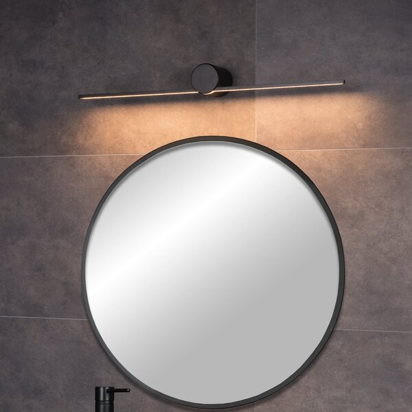 Lucide Aplică de perete LED Mizar, 60 cm, negru, IP44, Negru, Baie, Aluminiu