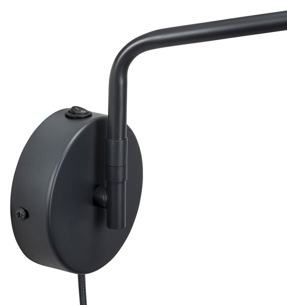 Dyberg Larsen Aplică de perete Manchester, gri, proiecție 45 cm, Gri, Camera de zi / sufragerie, Metal, Design