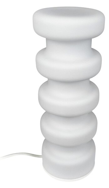 Dyberg Larsen Luna lampă de masă, alb, înălțime 33 cm, sticlă, Alb, Camera de zi / sufragerie, Sticlă, Design