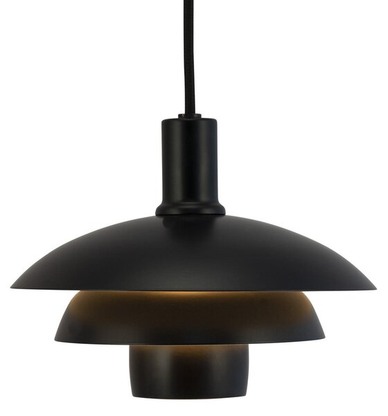 Dyberg Larsen Lampă suspendată Morph, negru, Ø 21 cm, metal, reglabil, Negru, Camera de zi / sufragerie, Metal, Design