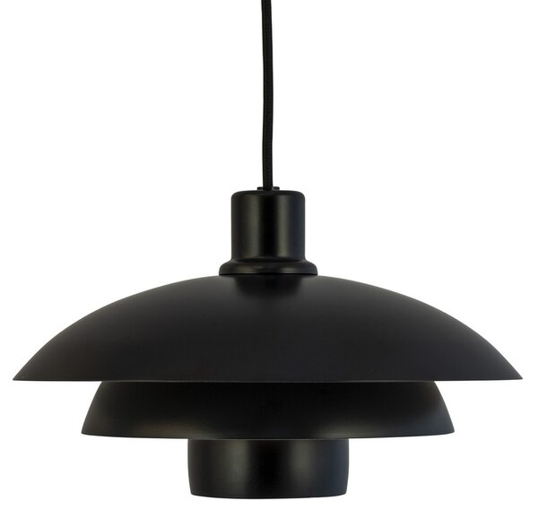 Dyberg Larsen Lampă suspendată Morph, negru, Ø 30 cm, metal, reglabil, Negru, Camera de zi / sufragerie, Metal, Design