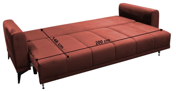 KONDELA Canapea extensibilă, teracota, GRACE BIG SOFA