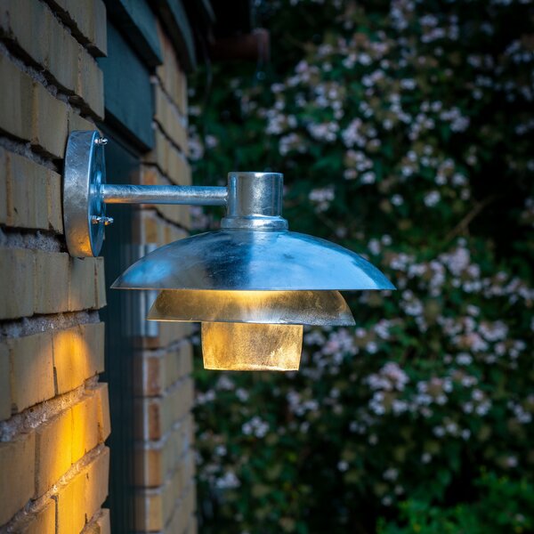 Dyberg Larsen Lampă de perete pentru exterior Morph, zincată, metal, reglabil, Metalic, Metal, Design