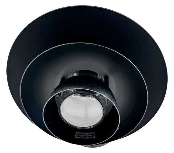 Dyberg Larsen Lampa de exterior Morph, Ø 24 cm, negru, metal, reglabil, Metal, Design