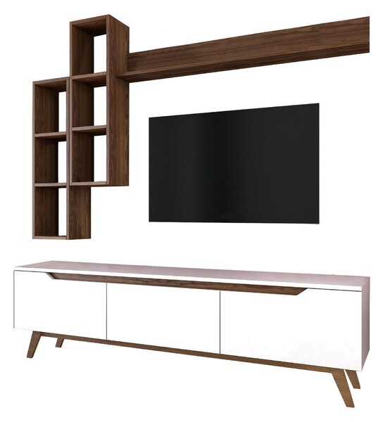 Mobilier living Mitevu 10 (alb + nuc). 1095672