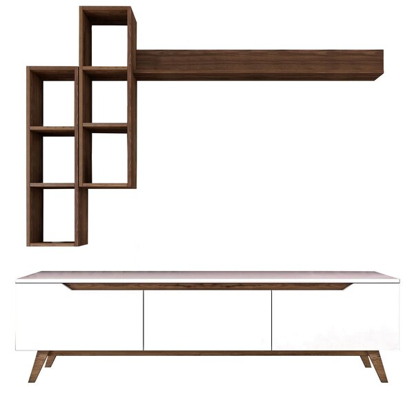 Mobilier living Mitevu 10 (alb + nuc). 1095672