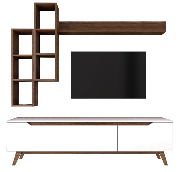 Mobilier living Mitevu 10 (alb + nuc). 1095672