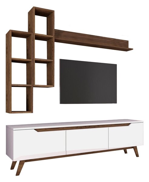Mobilier living Mitevu 10 (alb + nuc). 1095672