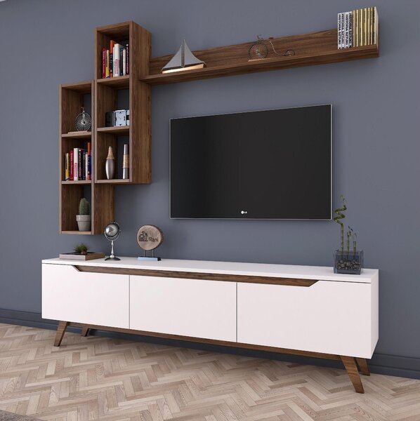 Mobilier living Mitevu 10 (alb + nuc). 1095672