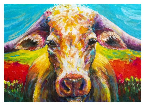 Tablou - Vacă pictată (70x50 cm)