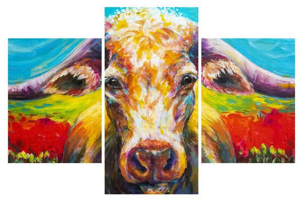 Tablou - Vacă pictată (90x60 cm)