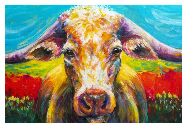 Tablou - Vacă pictată (90x60 cm)