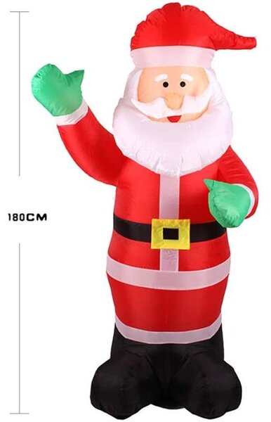 Figurina Mos Craciun gonflabil 180 cm, iluminat LED, pentru interior si exterior, ProCart