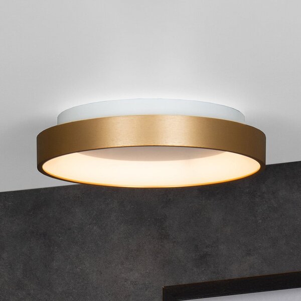 Lucide Plafonieră Vidal LED, auriu, Ø 28 cm, dimabil, acrilic, reglabil, Auriu / Alamă, Camera de zi / sufragerie, Plastic