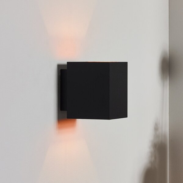 Lucide Aplică de perete Xera, negru, 10 cm, up/downlight, aluminiu, reglabil, Negru, Camera de zi / sufragerie, Aluminiu, Modern