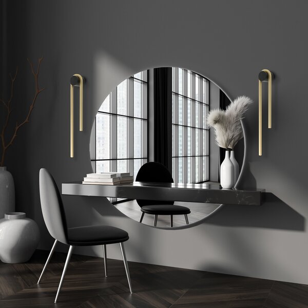 Zambelis Aplică de perete cu LED 23107, înălțime 60 cm, negru/culoare aurie, reglabil, Negru, Camera de zi / sufragerie, Aluminiu, Modern
