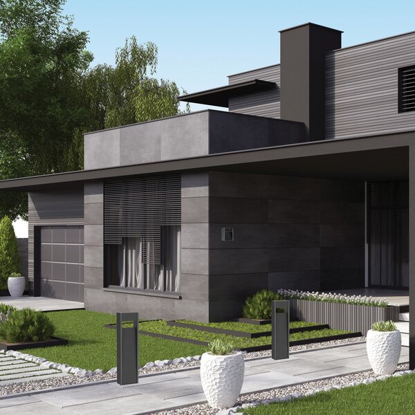 Zambelis Aplică LED pentru exterior E353, culoare grafit, aluminiu, 3.000 K, Gri, Aluminiu, Modern