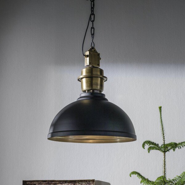 PR Home lampă suspendată Manchester, negru, Ø 52 cm, metal, reglabil, Negru, Camera de zi / sufragerie, Metal, Design industrial