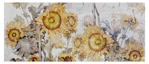 Tablou - Floarea-soarelui pe perete (120x50 cm)