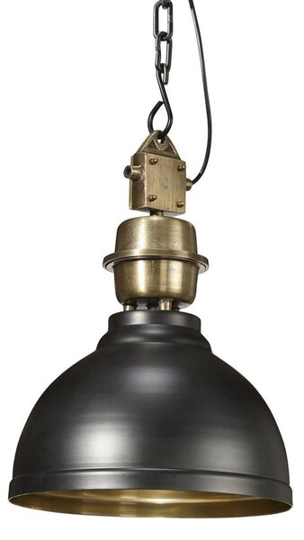PR Home lampă suspendată Manchester, negru, Ø 35 cm, metal, reglabil, Negru, Camera de zi / sufragerie, Metal, Design industrial