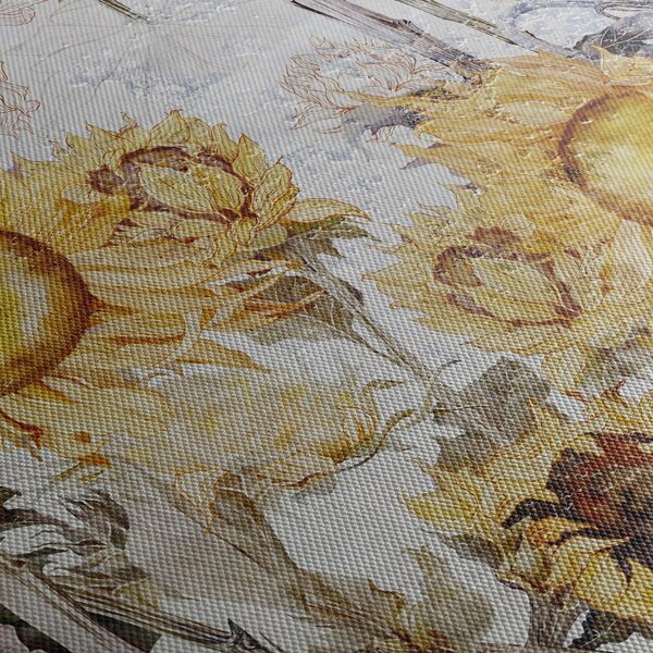 Tablou - Floarea-soarelui pe perete (90x60 cm)