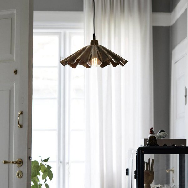 PR Home lampă suspendată Aira, culoare alamă cu ulei, Ø 41 cm metal, reglabil, Bronz / Alamă Veche, Camera de zi / sufragerie, Metal, Vintage