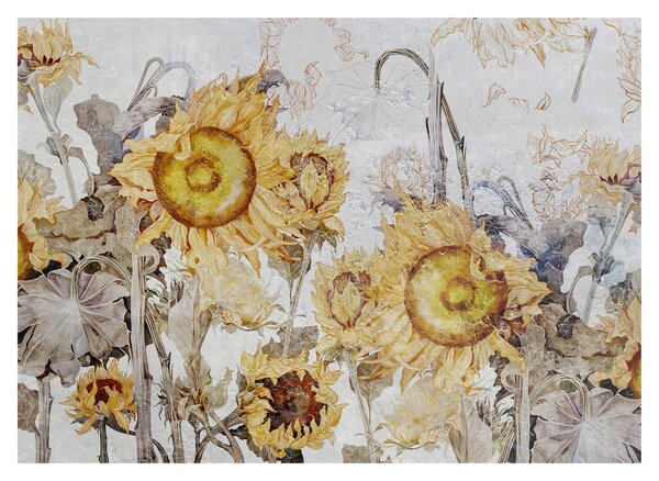 Tablou - Floarea-soarelui pe perete (70x50 cm)