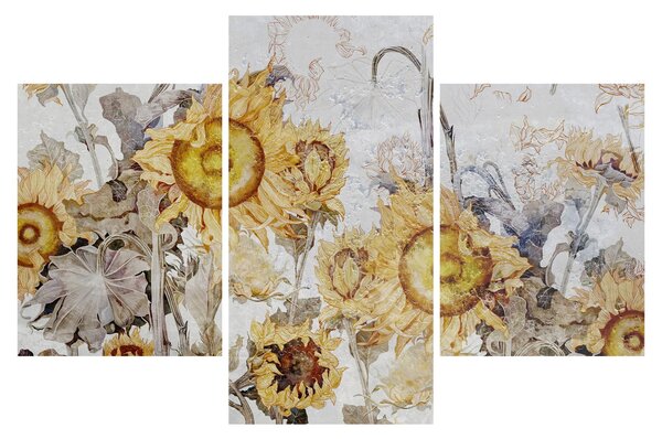 Tablou - Floarea-soarelui pe perete (90x60 cm)