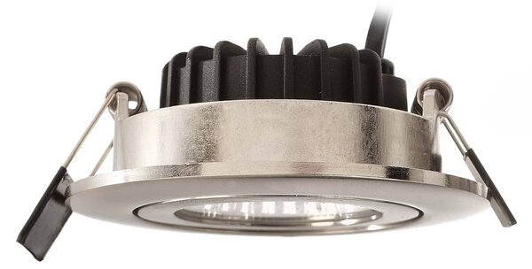 Deko-Light Plafonieră LED încastrată Dione, IP44, 2.700 K, nichel, dimabil, reglabil, Gri, Baie, Aluminiu, Modern, Corpuri de iluminat încastrate rotunde