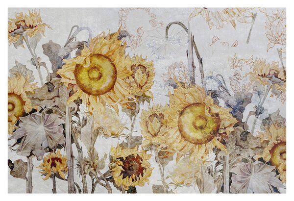 Tablou - Floarea-soarelui pe perete (90x60 cm)