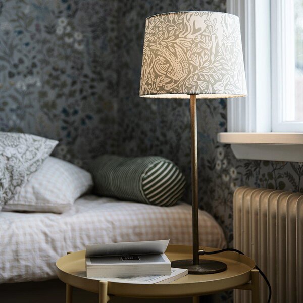 PR Home Lampă de masă cu bază Sofia Elderberry gri Ø 25cm Înălțime 58cm, Gri, Camera de zi / sufragerie, Țesătură / Textil