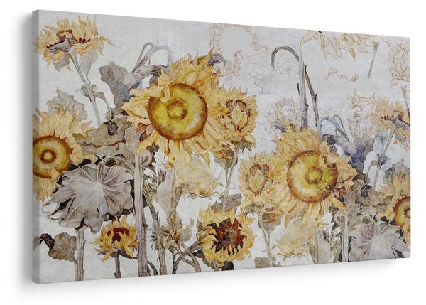 Tablou - Floarea-soarelui pe perete (90x60 cm)