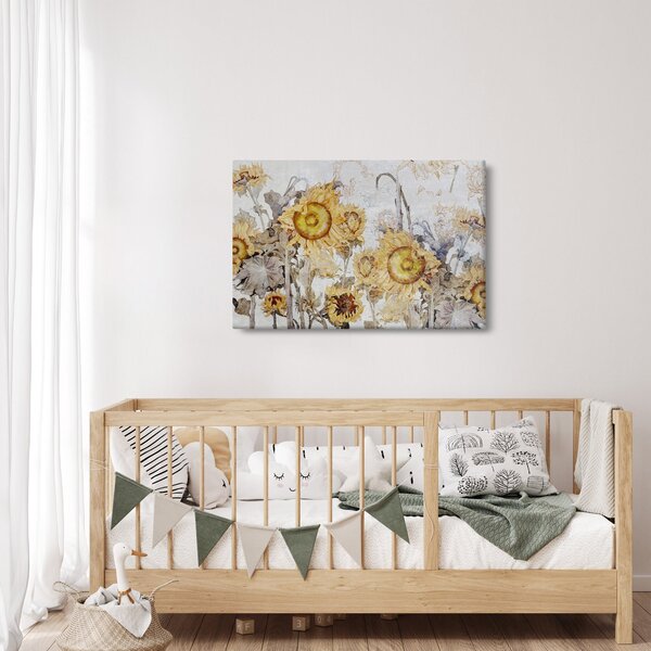 Tablou - Floarea-soarelui pe perete (90x60 cm)