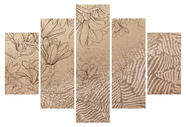 Tablou - Flori desenate (150x105 cm)