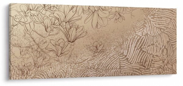 Tablou - Flori desenate (120x50 cm)