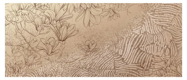 Tablou - Flori desenate (120x50 cm)