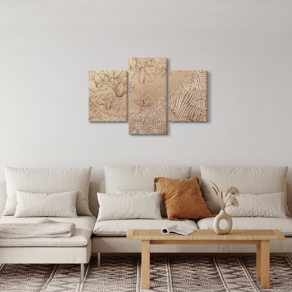 Tablou - Flori desenate (90x60 cm)
