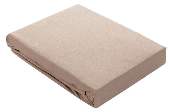 Cearșaf Jerry jersey cu bandă elastică 90x200cm beige