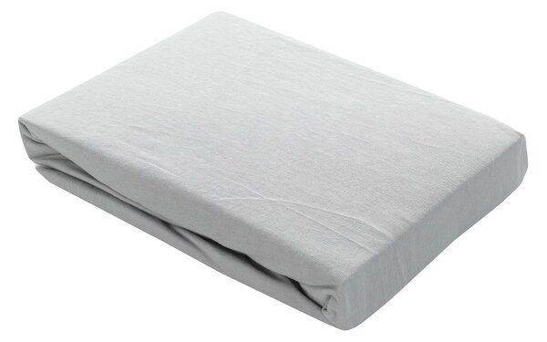 Cearșaf Jerry jersey cu bandă elastică 90x200cm light grey