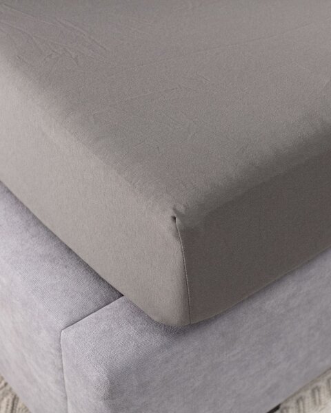 Cearșaf Jerry jersey cu bandă elastică 90x200cm grey