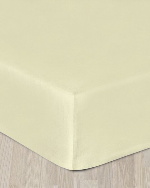 Cearșaf de satin de culoare crem cu elastic 90x200cm