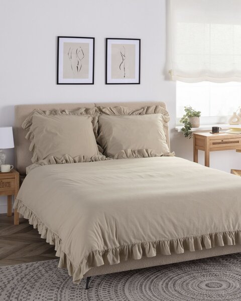 Lenjerie de pat din bumbac Cotton 160x200cm oxford tan