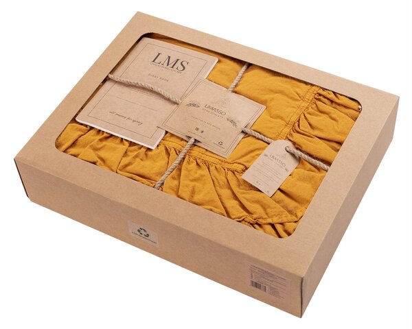 Lenjerie de pat din bumbac 160x200cm mustard