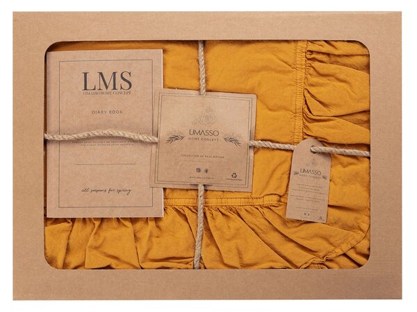 Lenjerie de pat din bumbac 160x200cm mustard