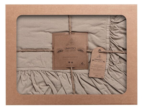 Lenjerie de pat din bumbac Cotton 160x200cm oxford tan